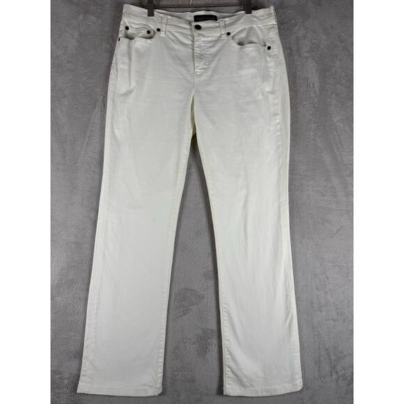 Lauren Ralph Lauren LRL Classic Straight Jeans Size 10 Stretch White Denim 34x30 - Picture 1 of 7